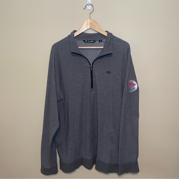 Travis Mathew Shirt 1/4 Zip Pullover Long Sleeve Golf Embroidered Logo Gray XXL - Picture 2 of 7